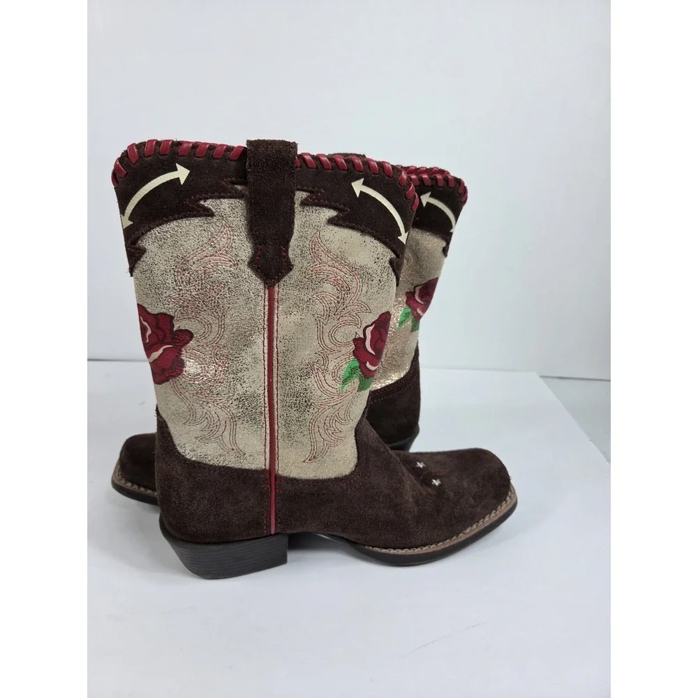 Ariat X Rodeo Quincy Futurity Western Boots  Girls Sz 3.5 / Women 5 Rose Print